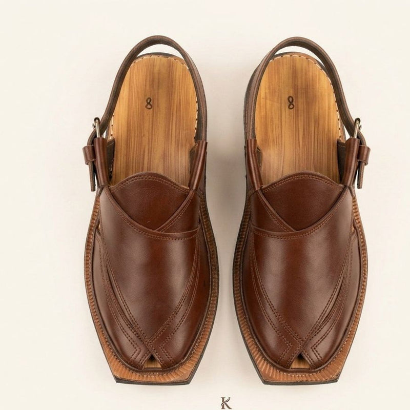 Royal Brown Wooden Footbed Chappal