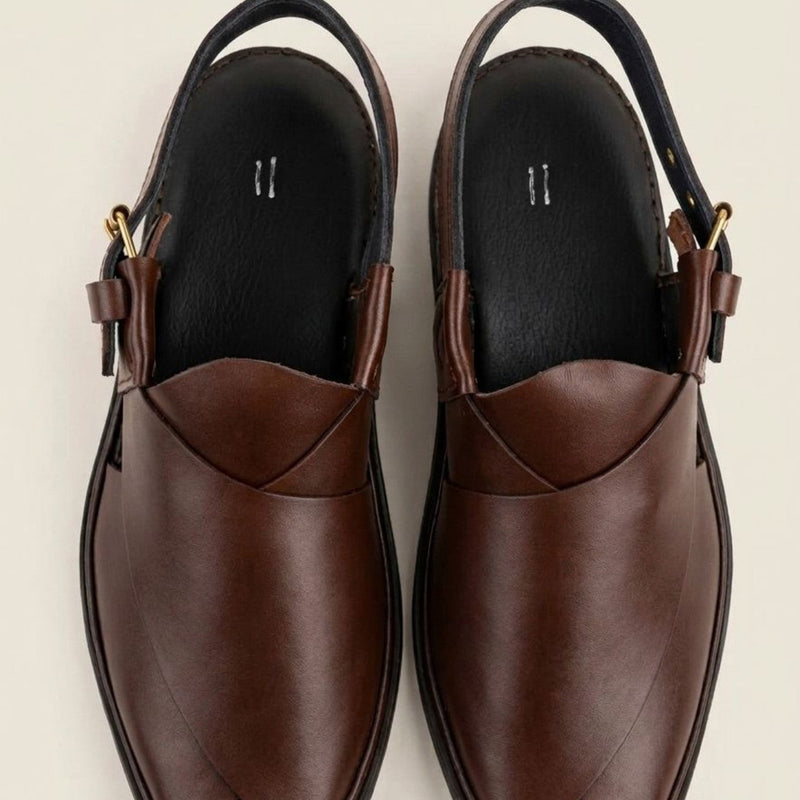 Walnut Heritage Classic Peshawari Chappal – Rich Brown Leather