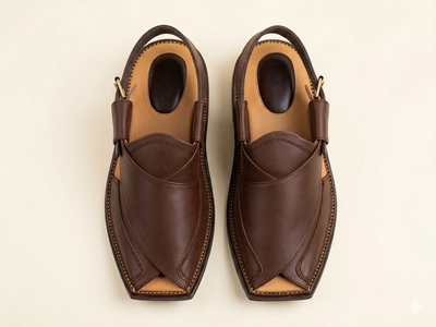 Royal Heritage Executive Leather Peshawari Chappal – Signature Brown